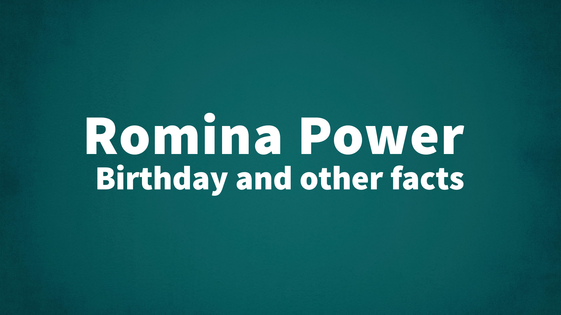 title image for Romina Power birthday