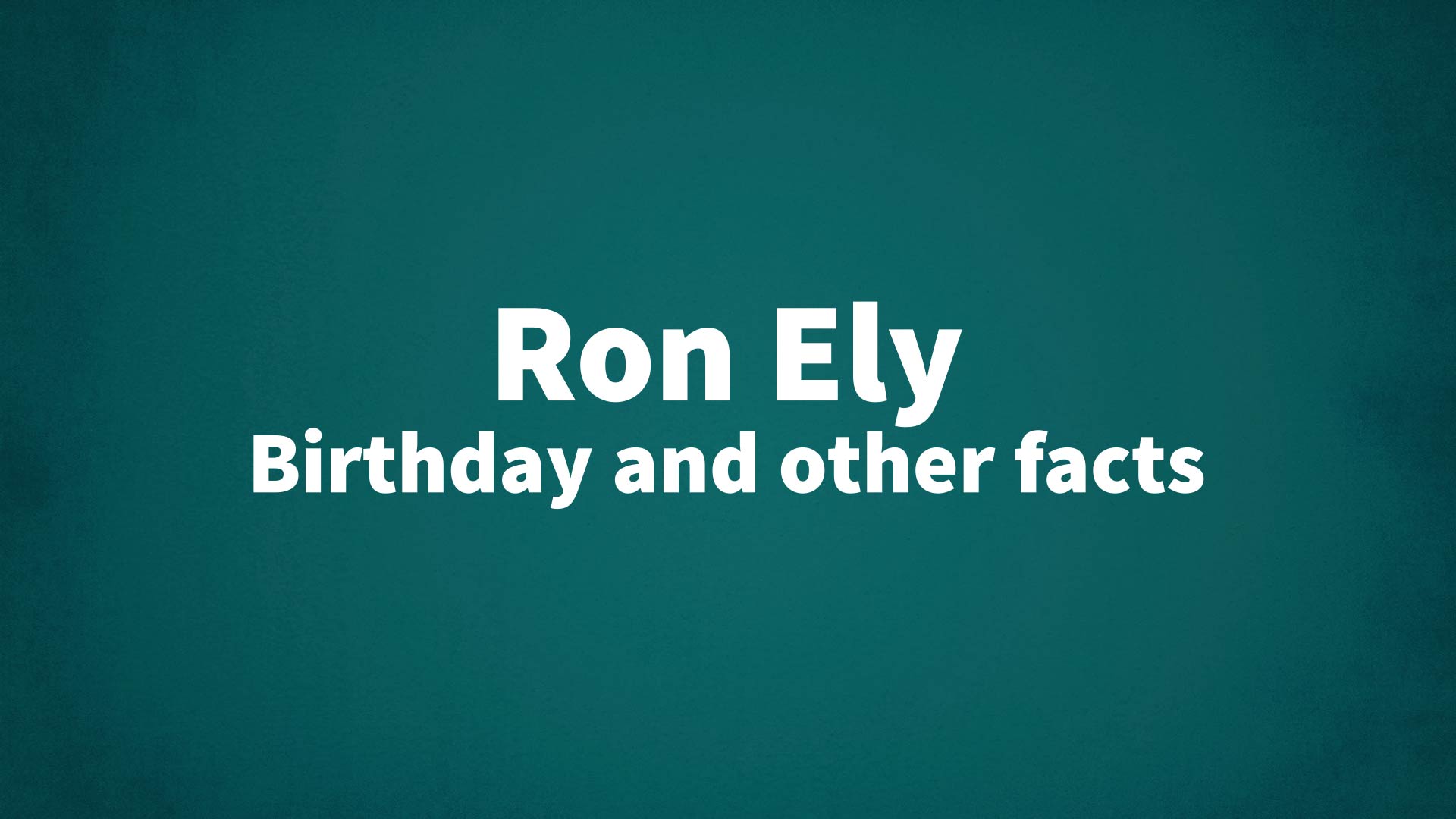 title image for Ron Ely birthday