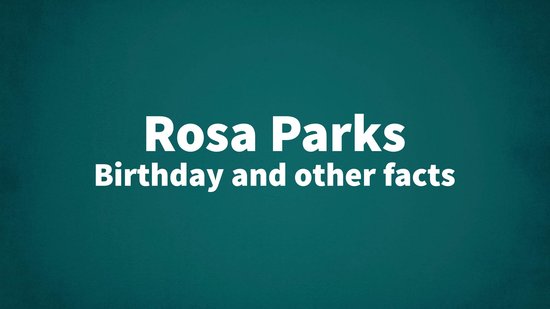 title image for Rosa Parks birthday