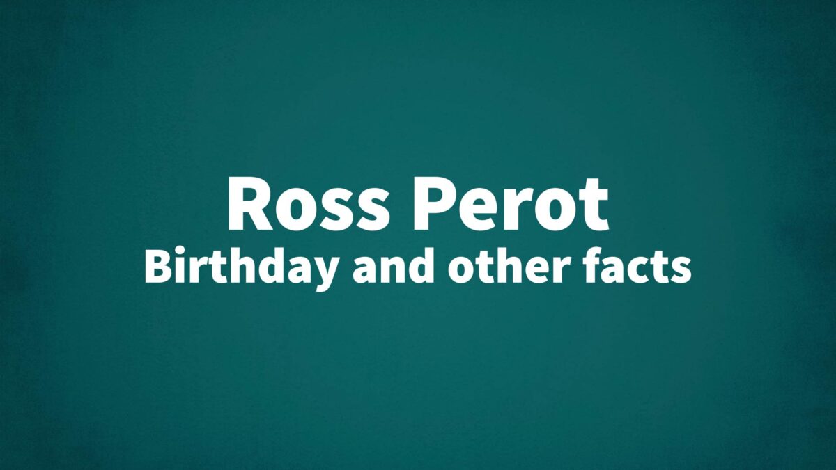Ross-Perot - List Of National Days