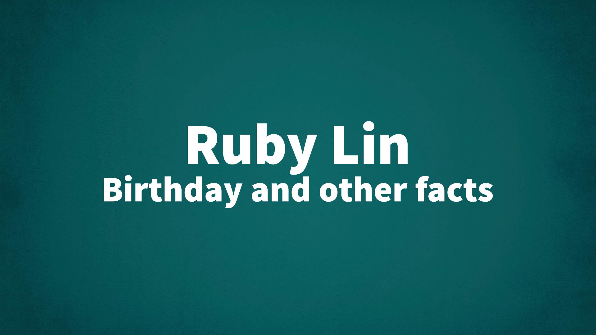 title image for Ruby Lin birthday
