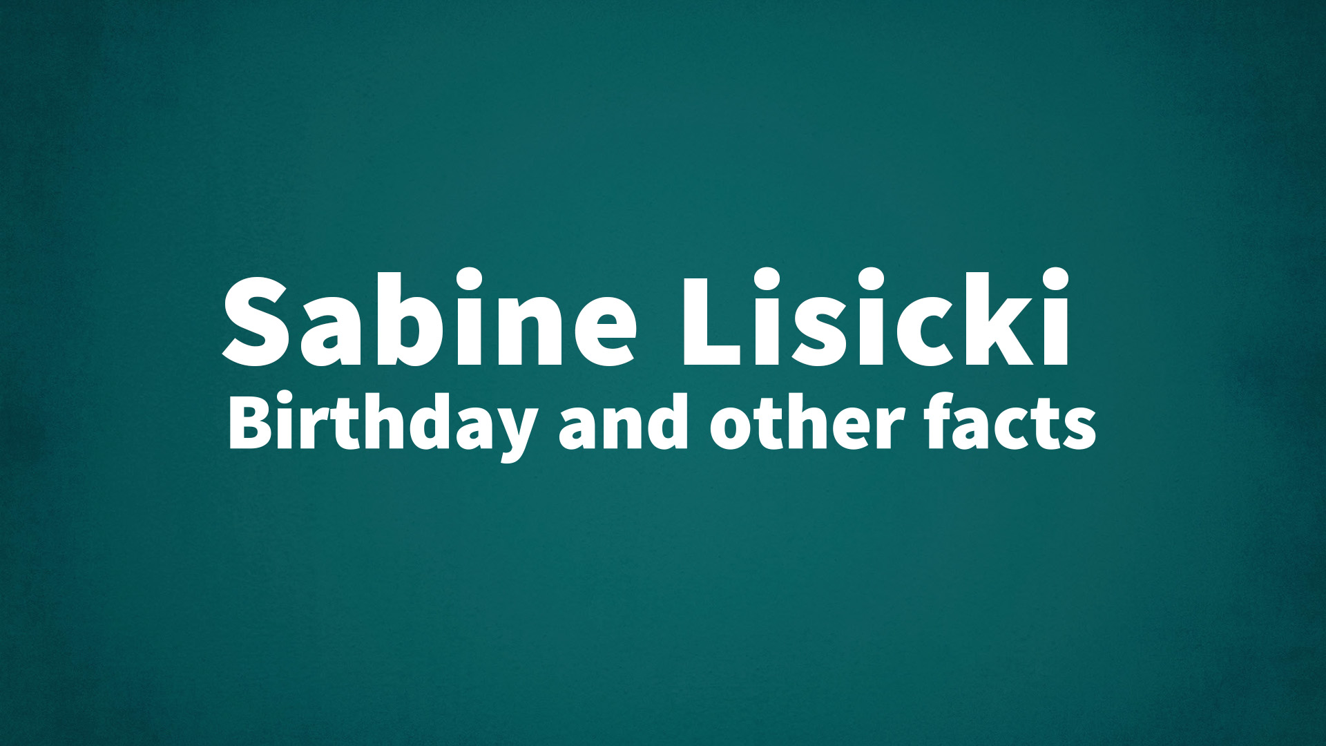 title image for Sabine Lisicki birthday