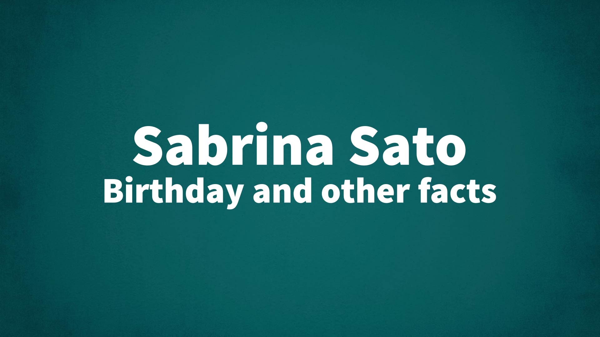 title image for Sabrina Sato birthday