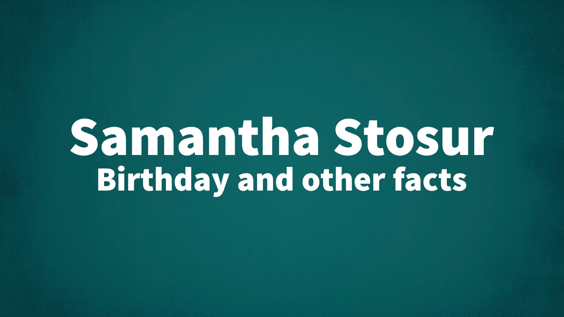 title image for Samantha Stosur birthday
