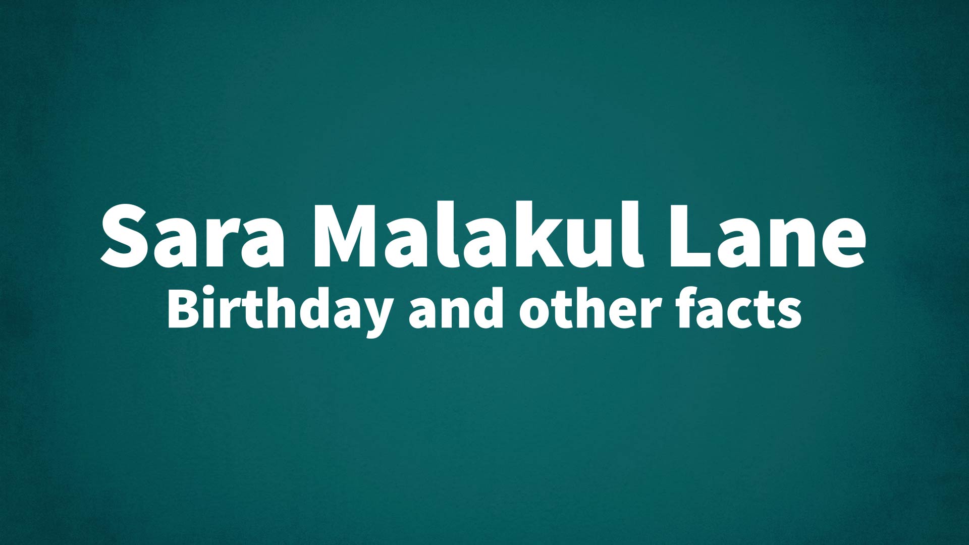 title image for Sara Malakul Lane birthday