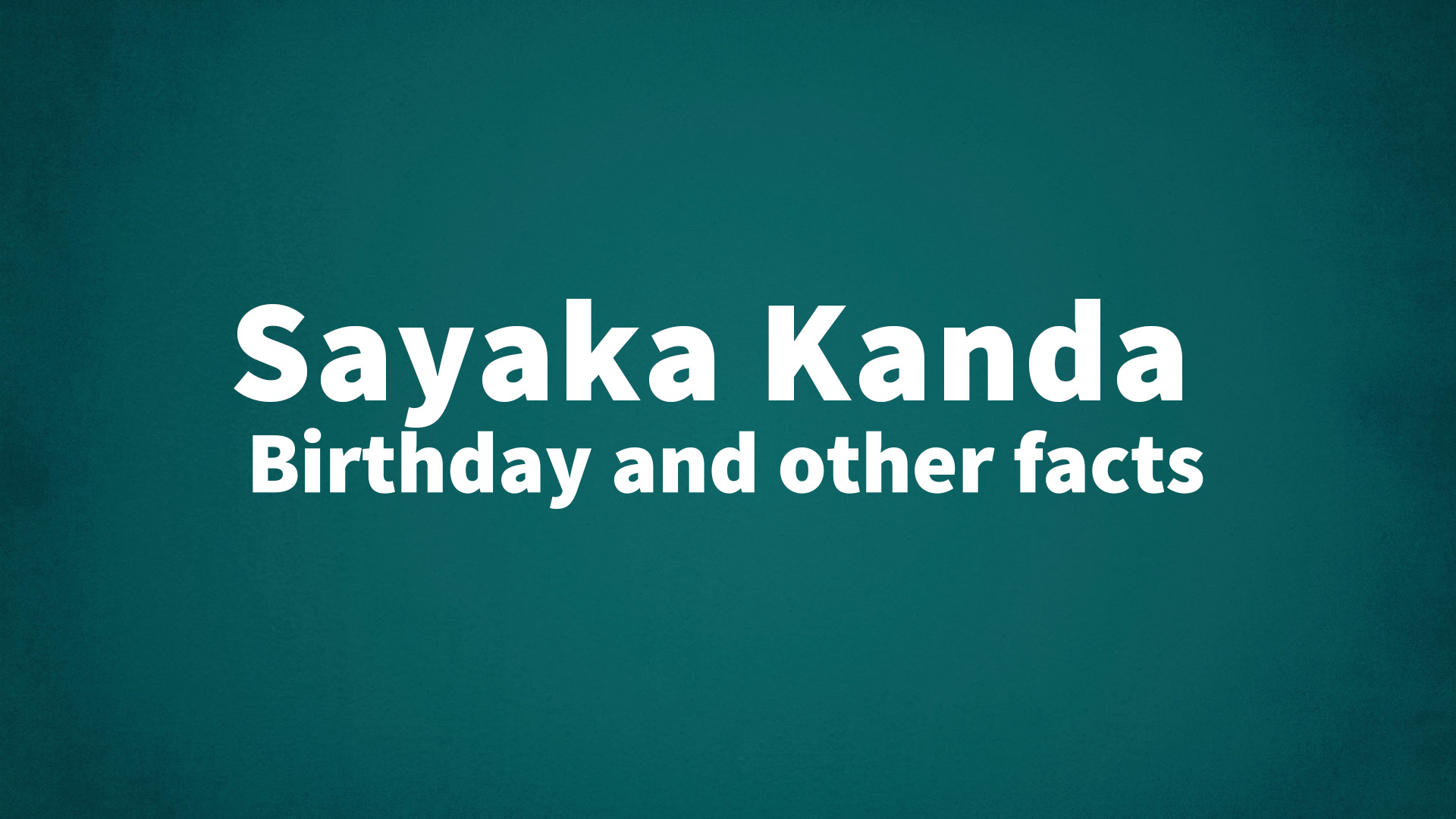 title image for Sayaka Kanda birthday