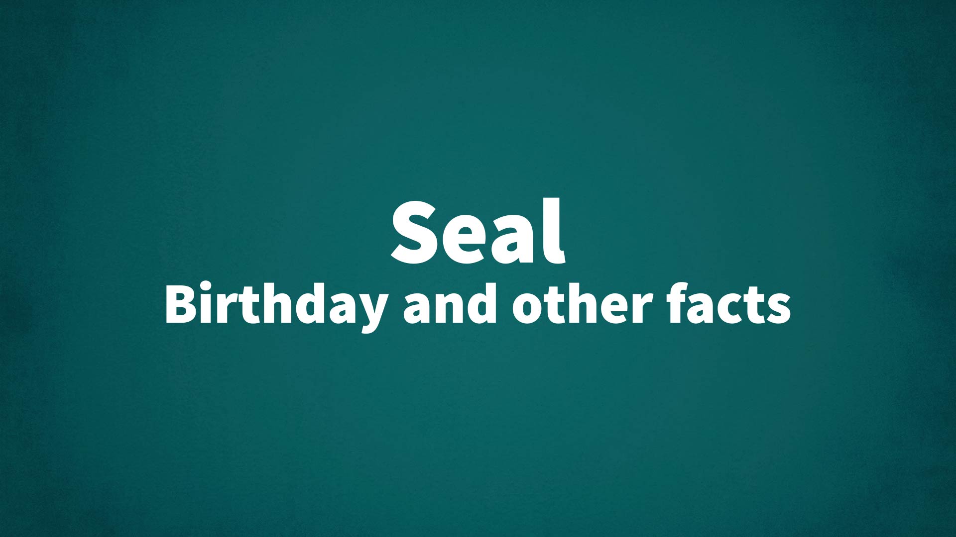 title image for Seal birthday