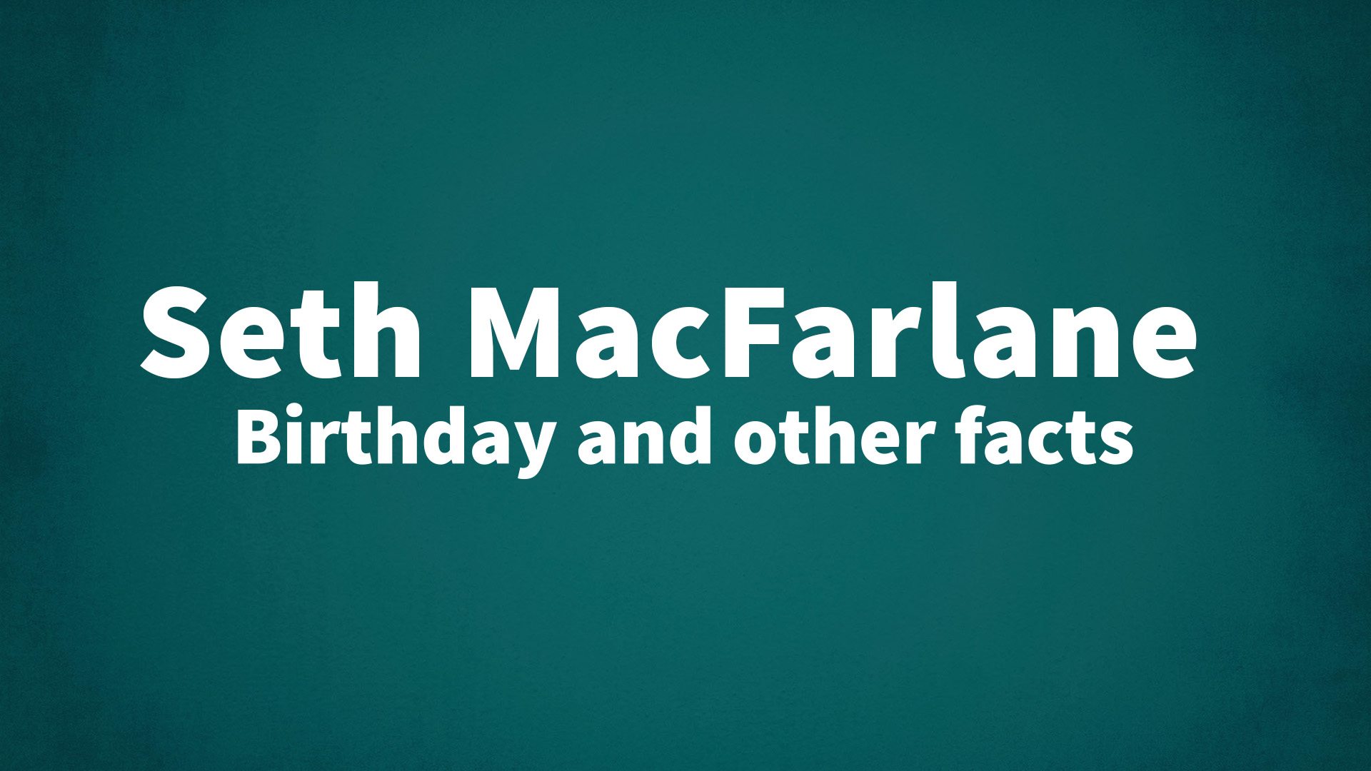 title image for Seth MacFarlane birthday