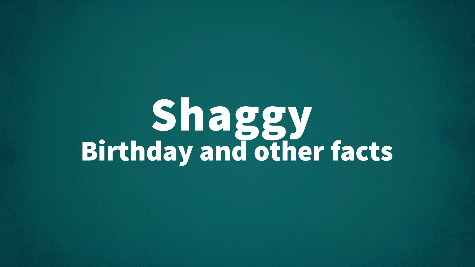 title image for Shaggy birthday