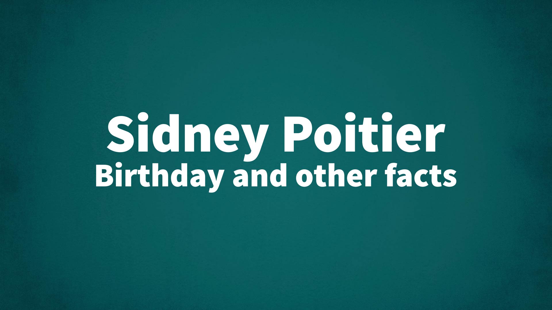 title image for Sidney Poitier birthday
