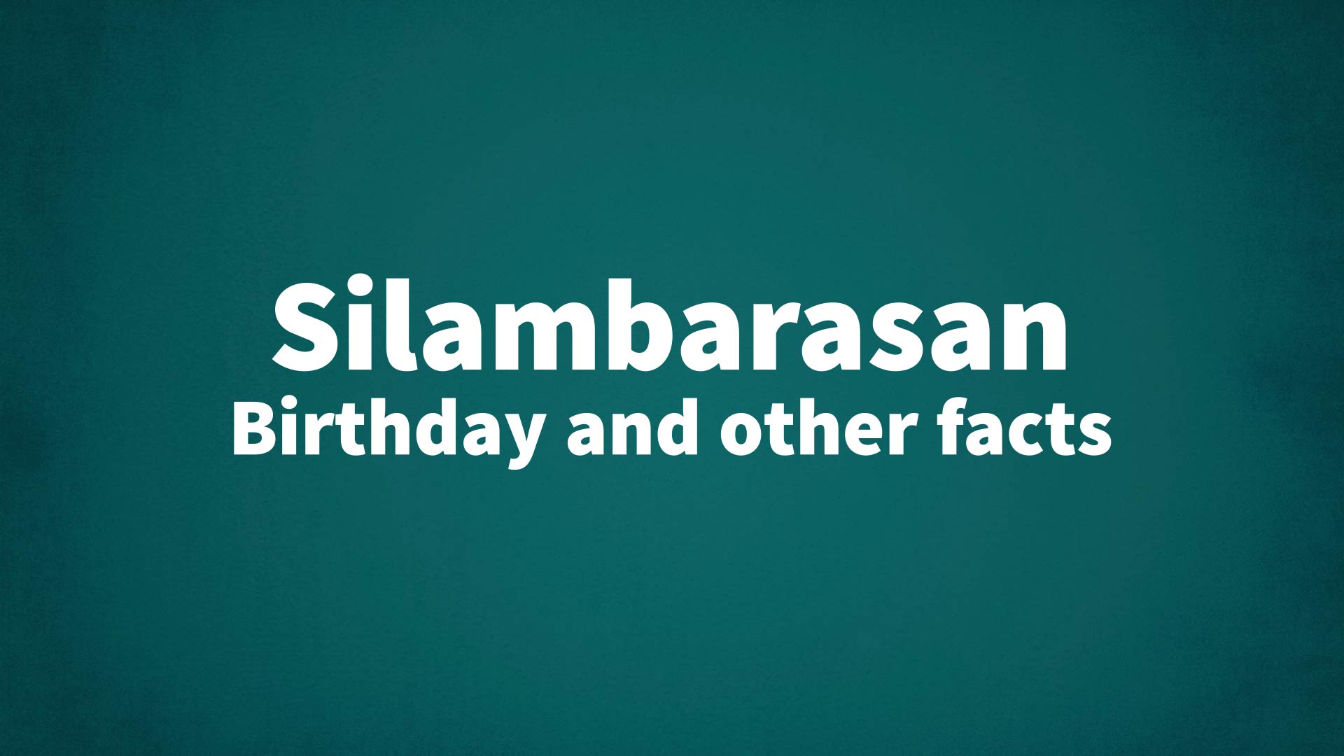 title image for Silambarasan birthday