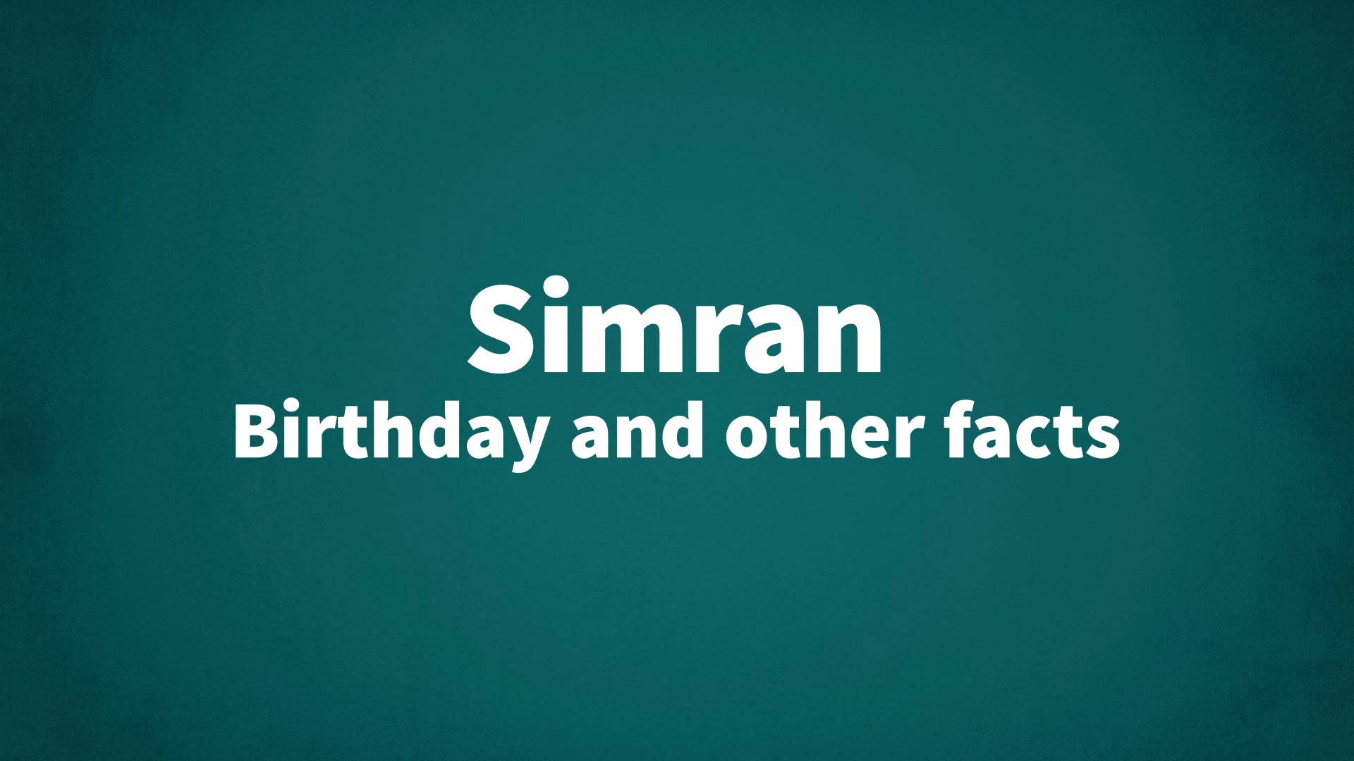 title image for Simran birthday