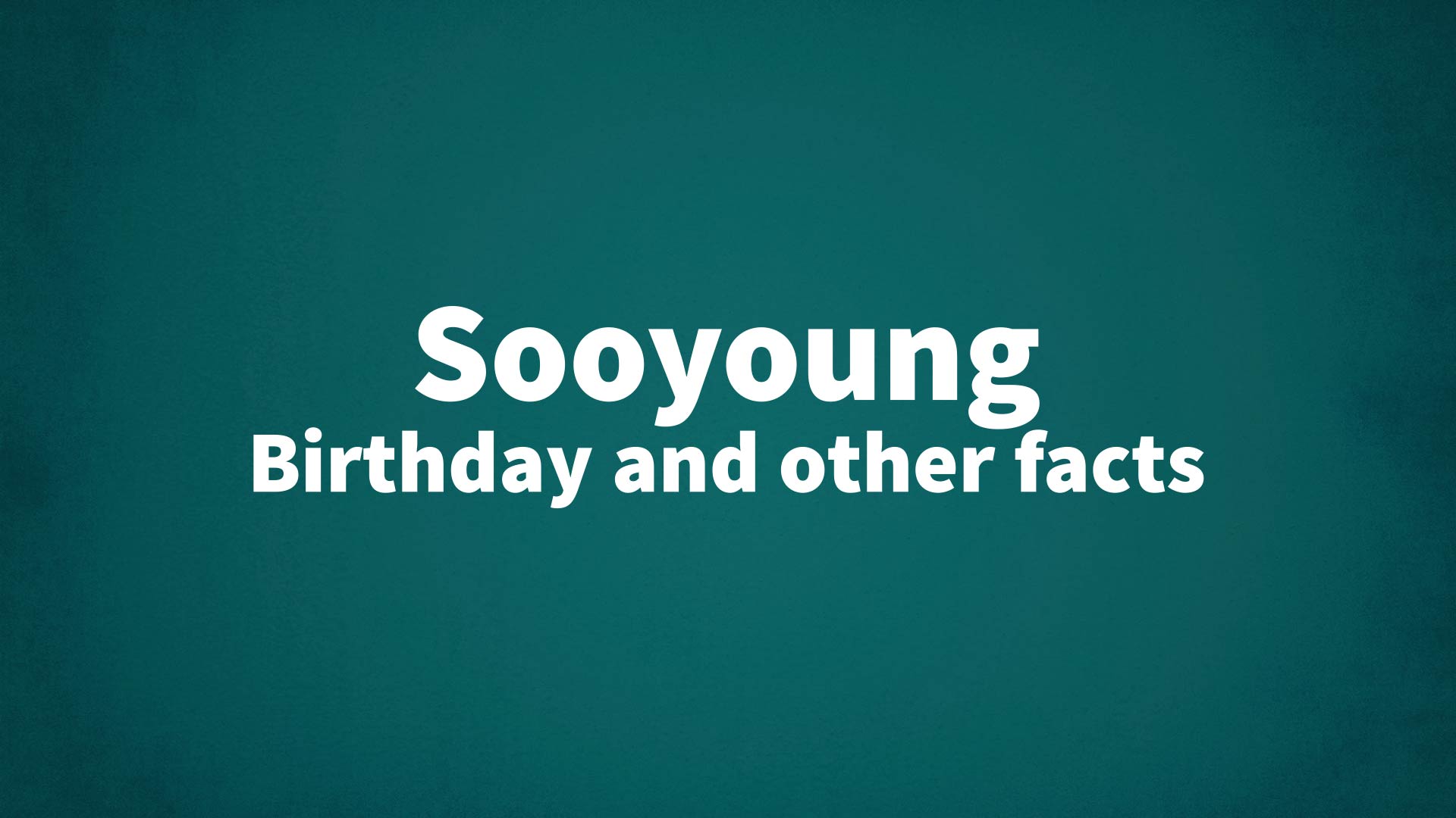 title image for Sooyoung birthday