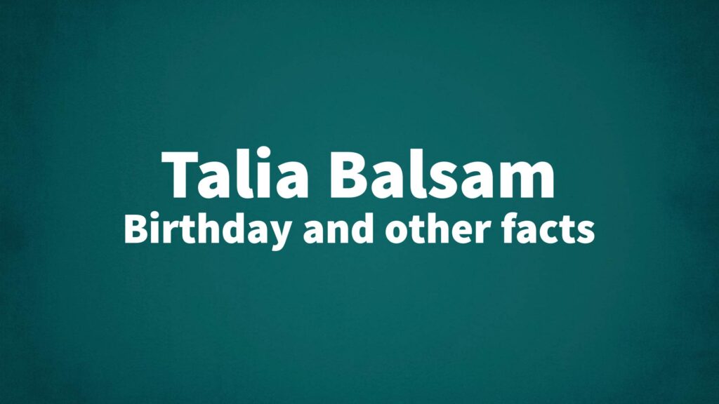 Talia-Balsam - List Of National Days