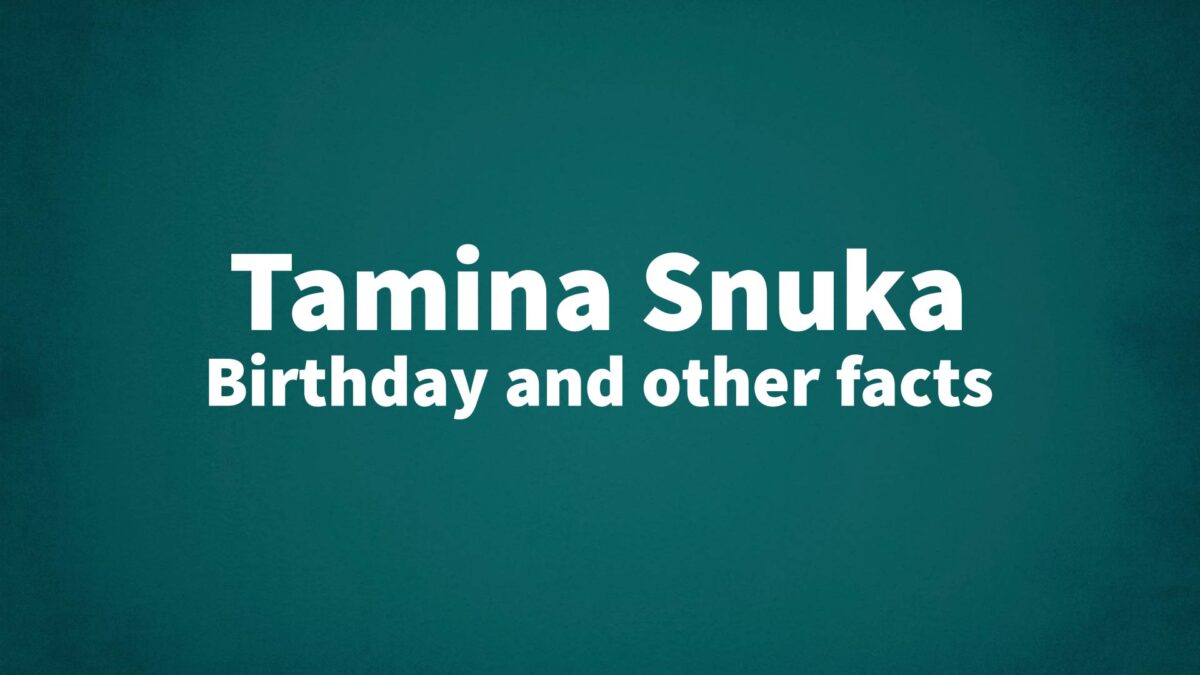 Tamina-Snuka - List Of National Days