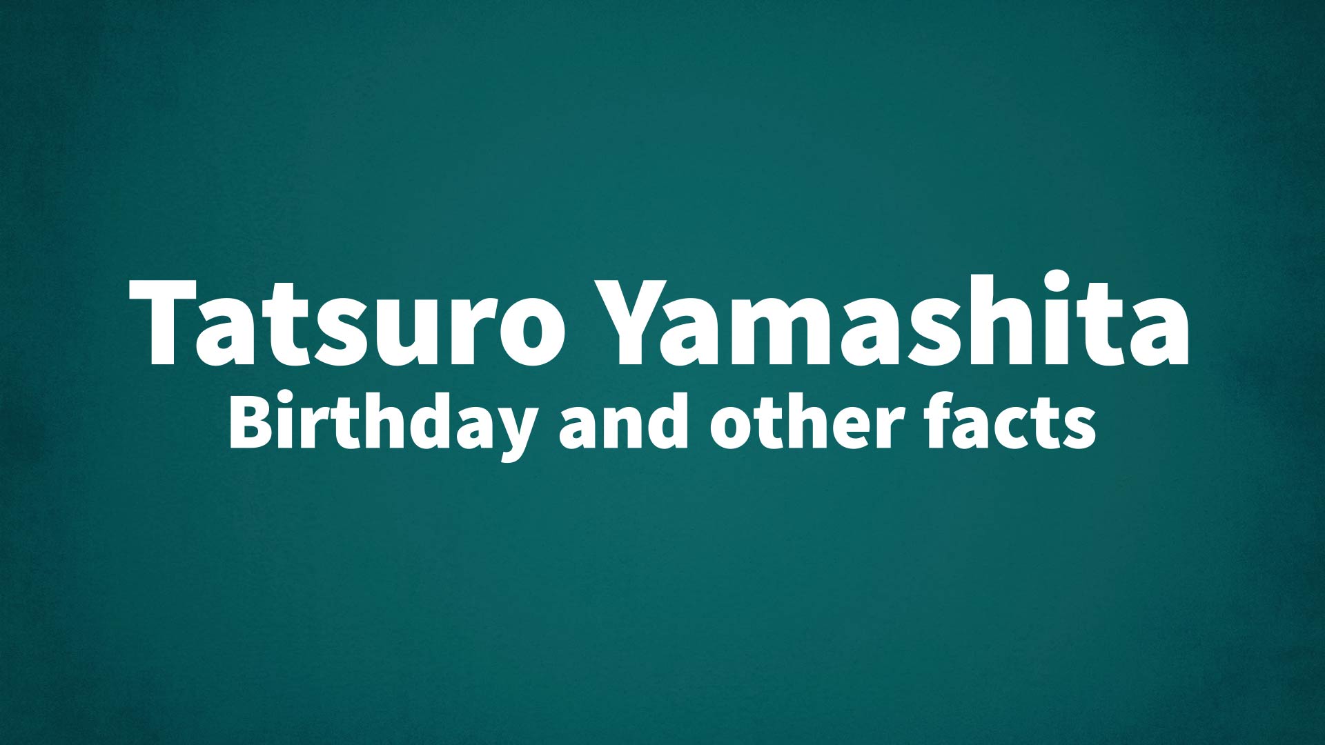 title image for Tatsuro Yamashita birthday