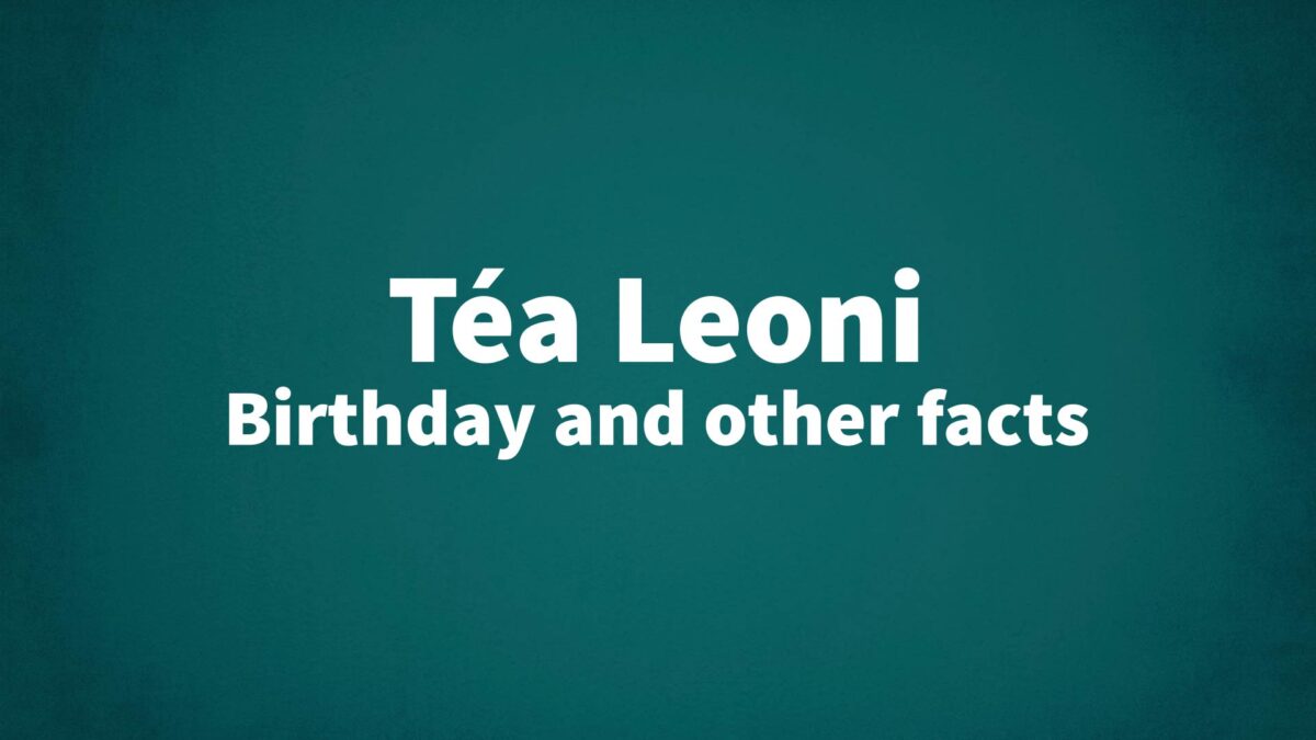 TeaLeoni List Of National Days
