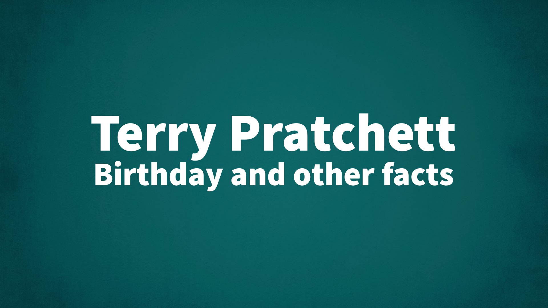 title image for Terry Pratchett birthday