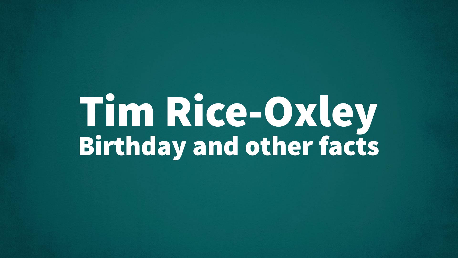 title image for Tim Rice-Oxley birthday