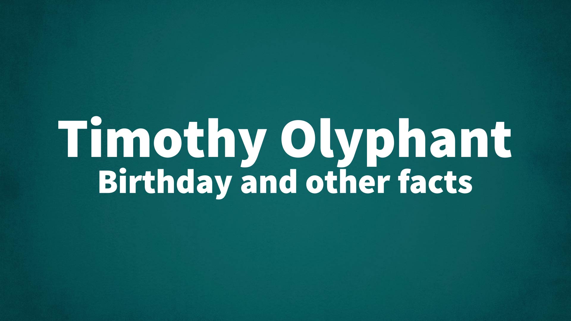 title image for Timothy Olyphant birthday