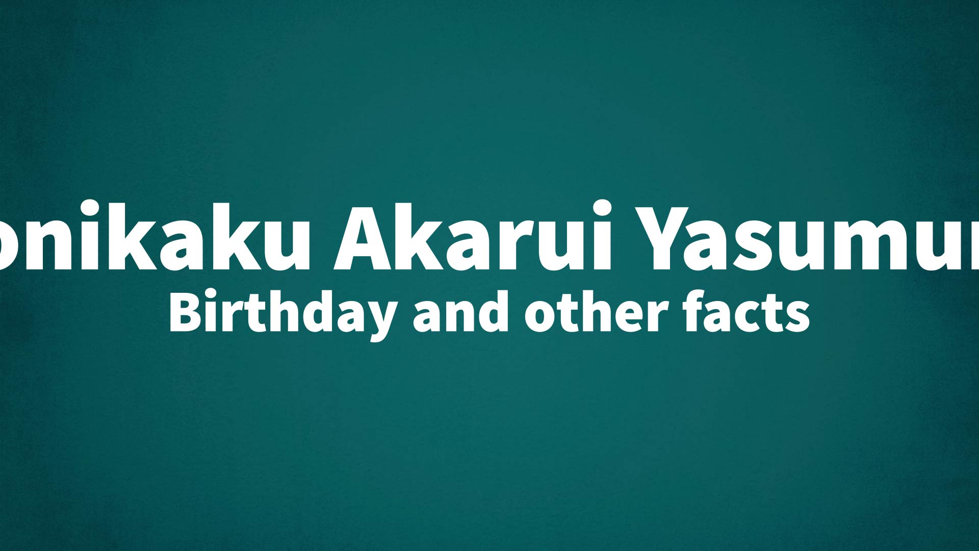 title image for Tonikaku Akarui Yasumura birthday