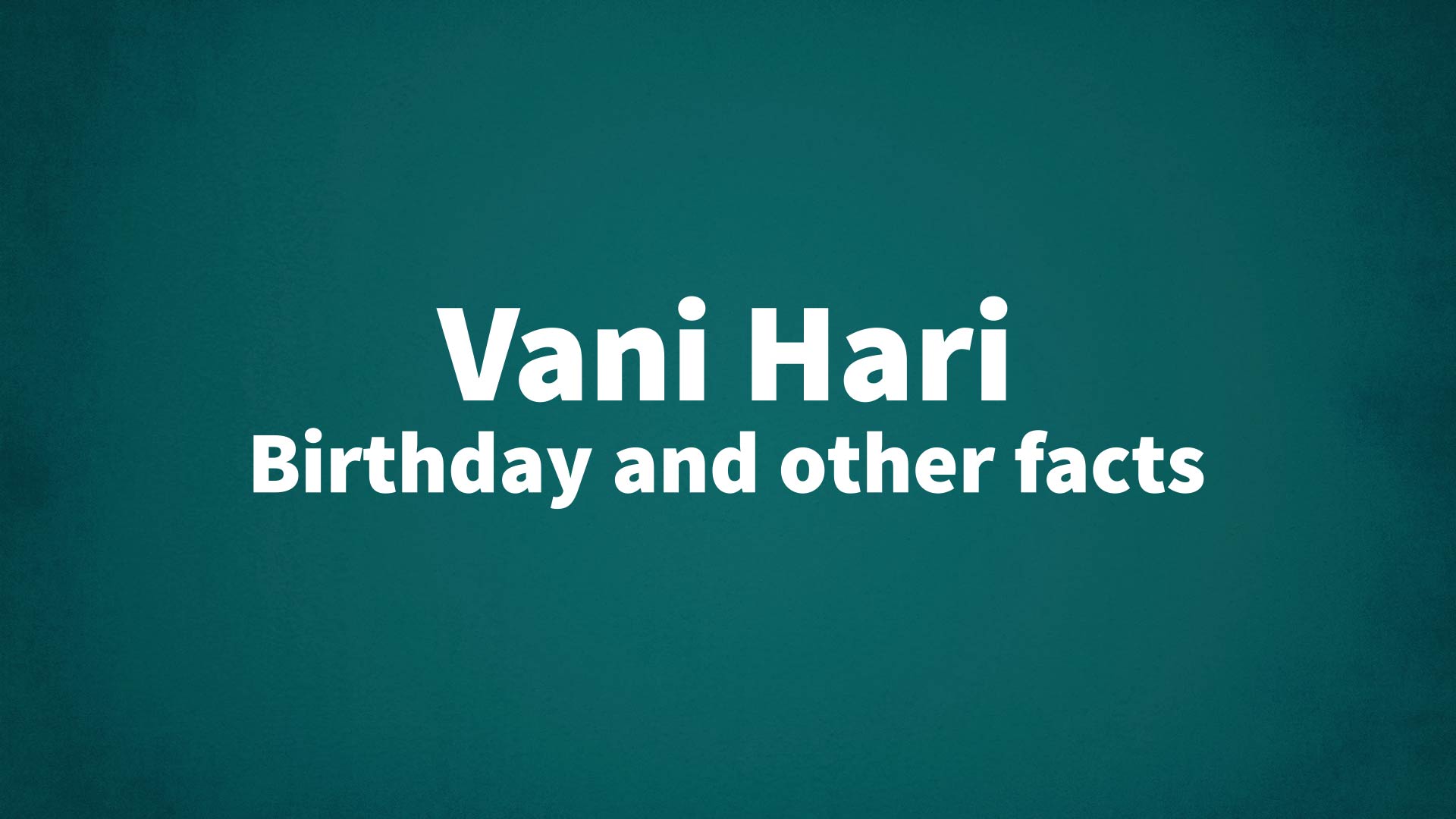 title image for Vani Hari birthday