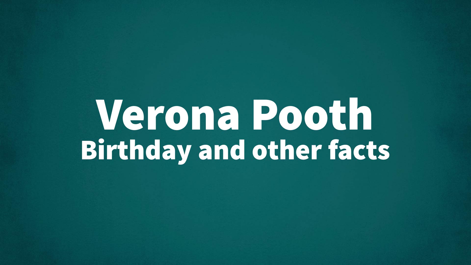 title image for Verona Pooth birthday