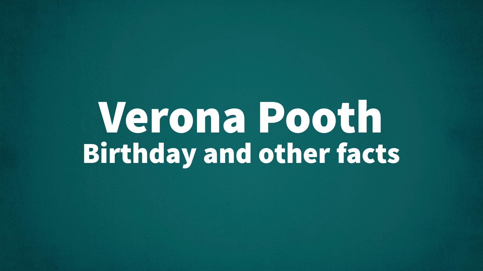 title image for Verona Pooth birthday