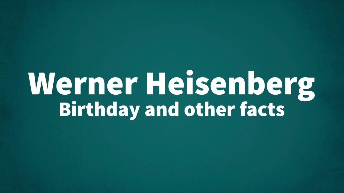 WernerHeisenberg List Of National Days