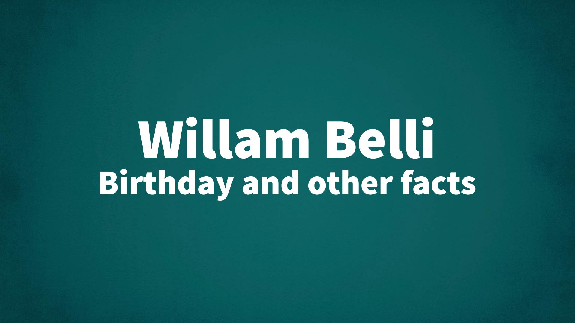 title image for Willam Belli birthday