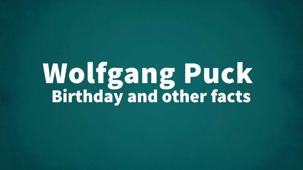 Wolfgang-Puck - List Of National Days