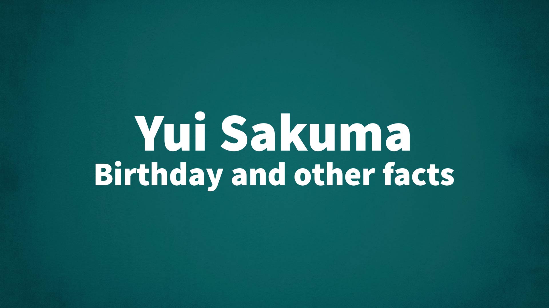 title image for Yui birthday