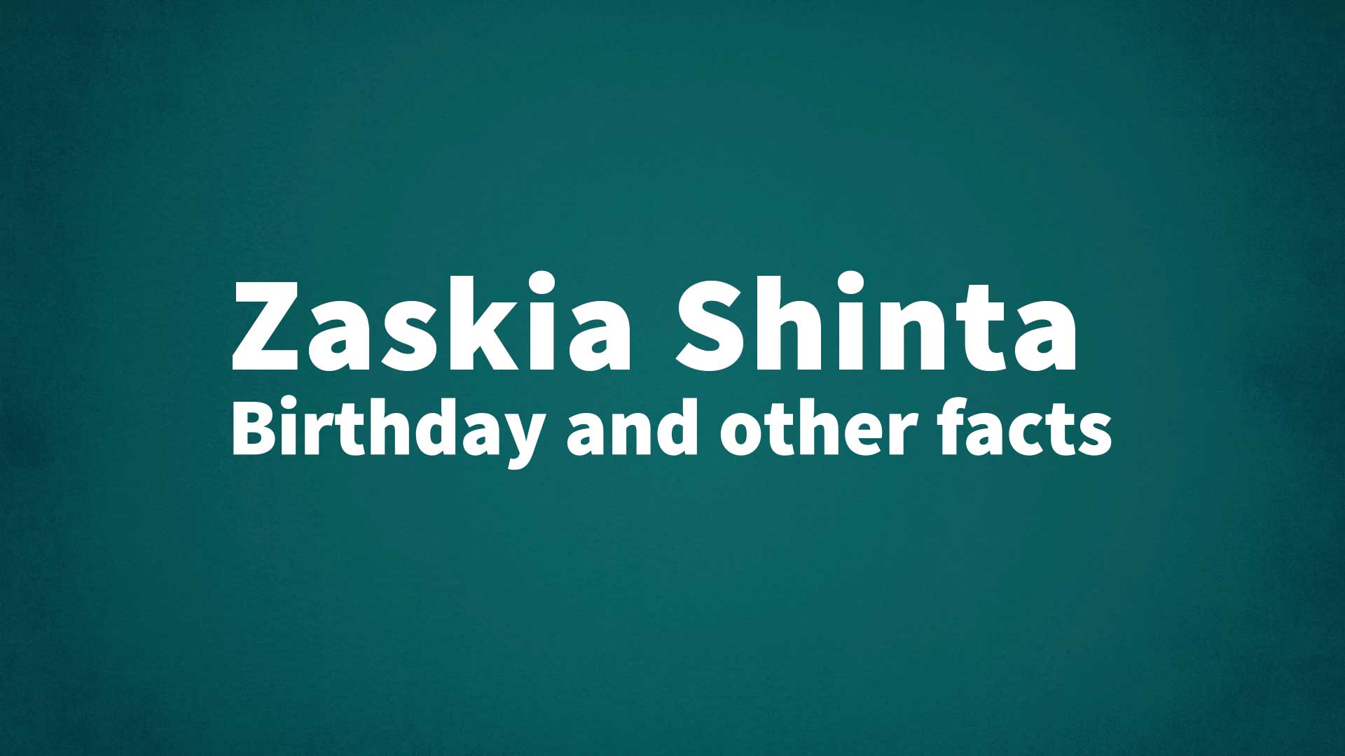 title image for Zaskia Shinta birthday