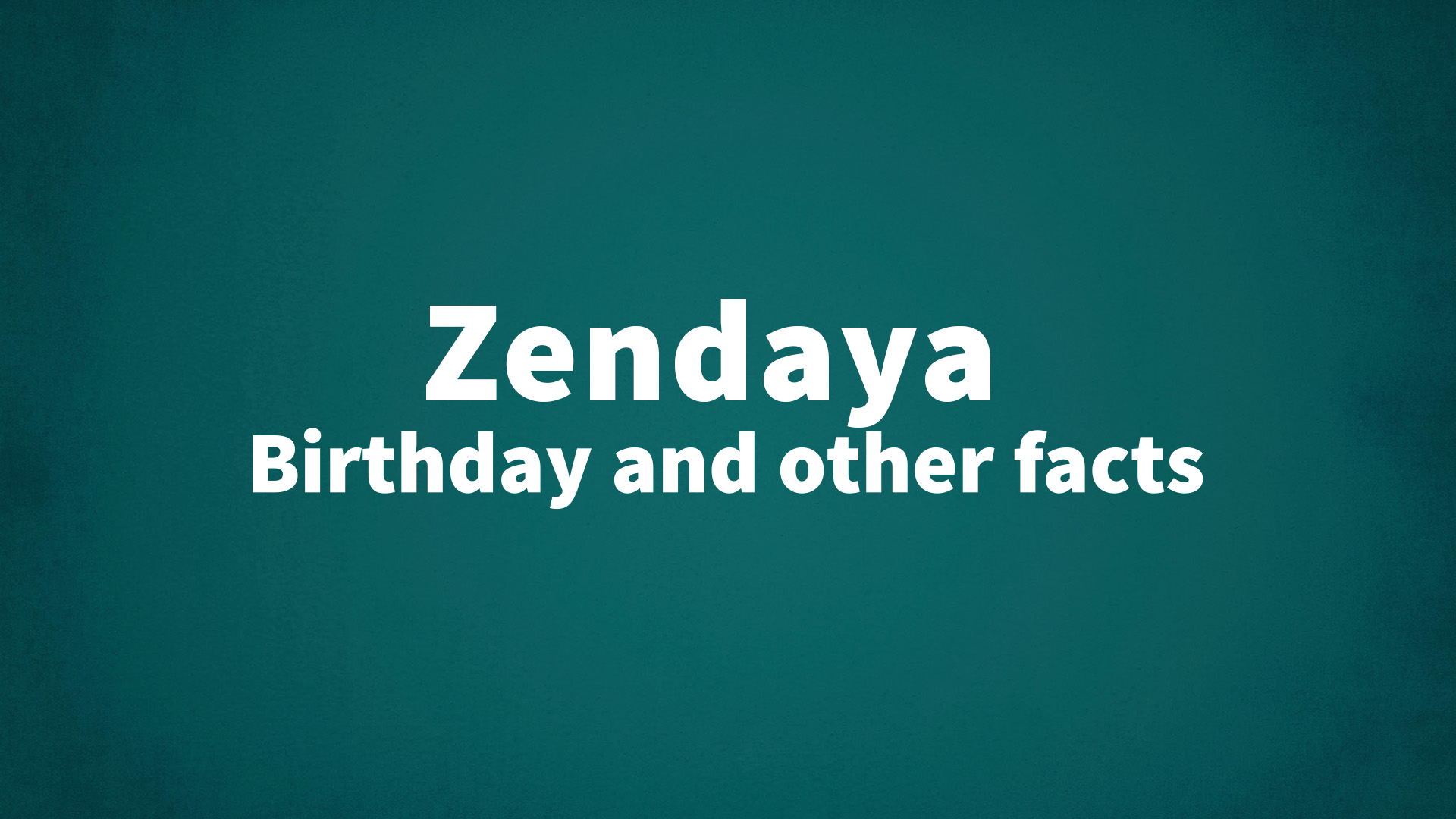 title image for Zendaya birthday