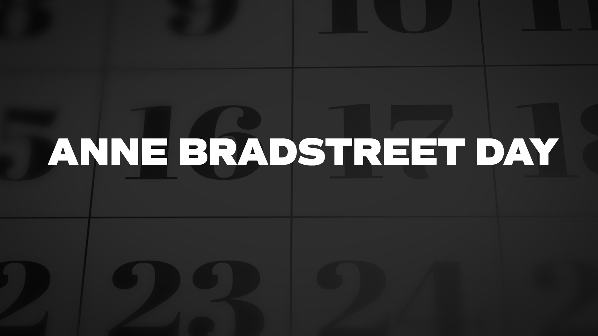 Title image for Anne Bradstreet Day