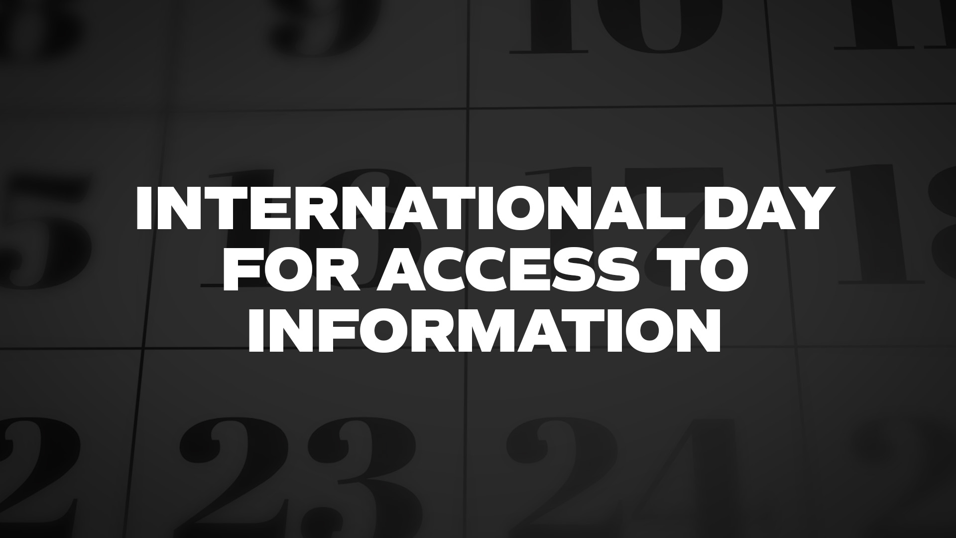 Title image for International Day For Universal Access To Information