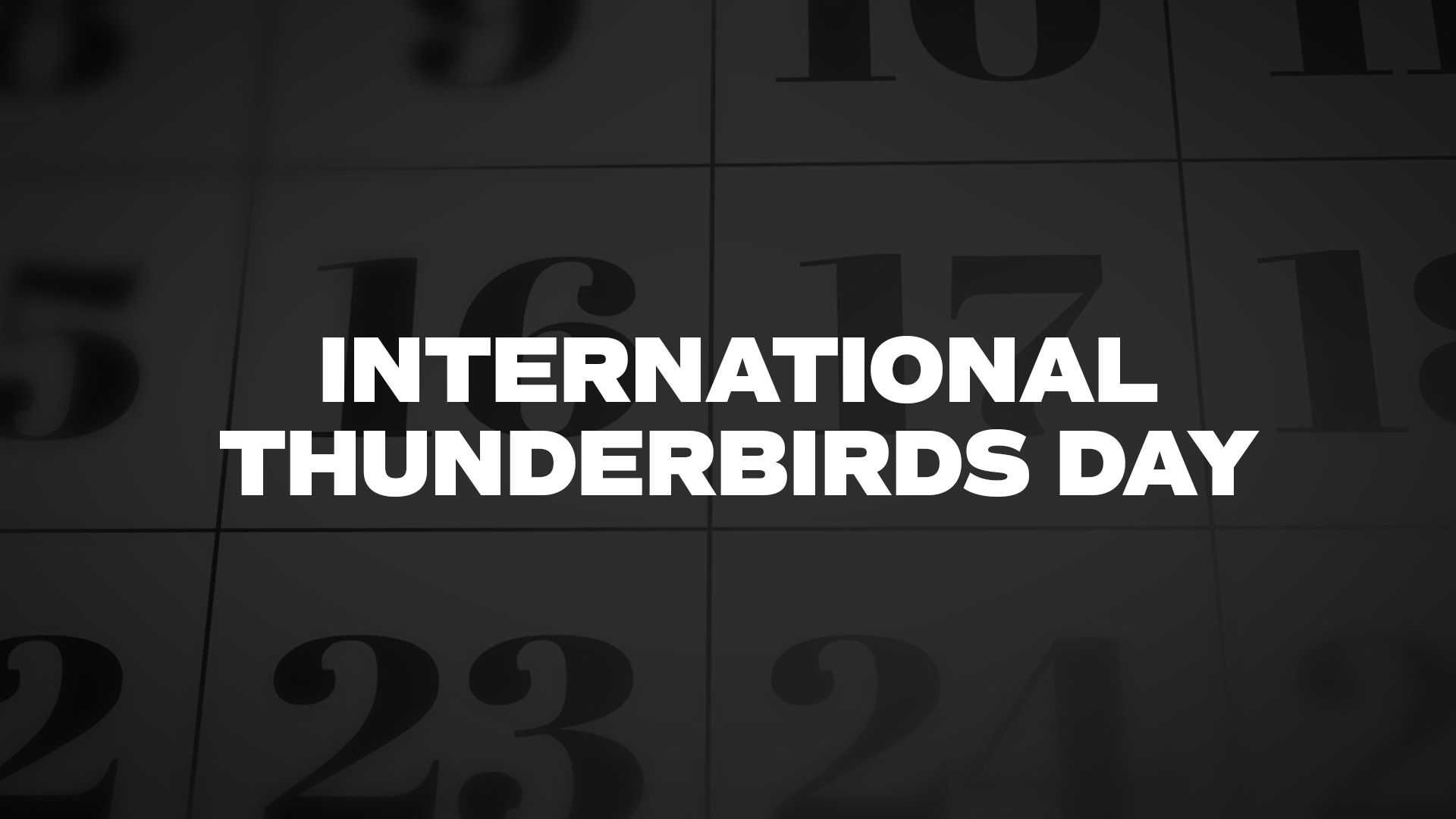 Title image for International Thunderbirds Day