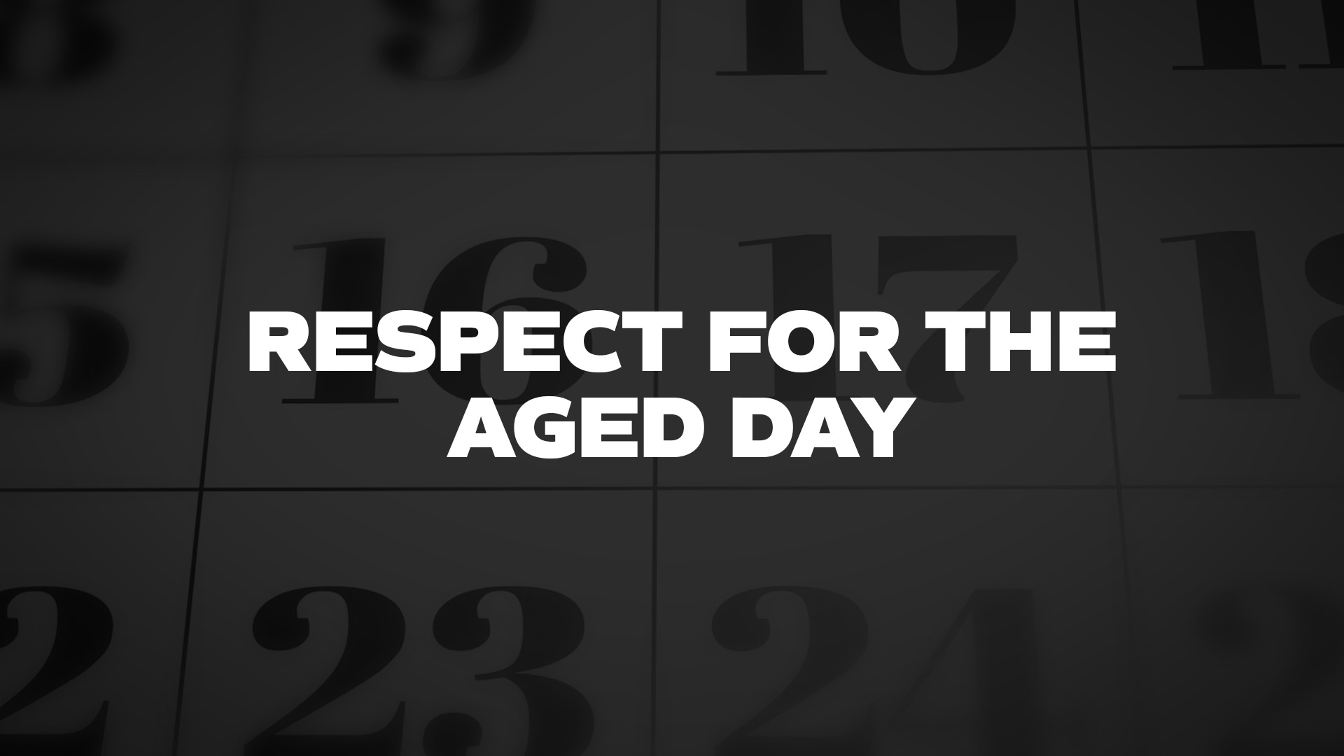 Title image for Respect For The Aged Day