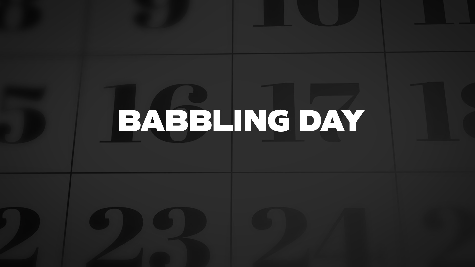 Title image for Babbling Day
