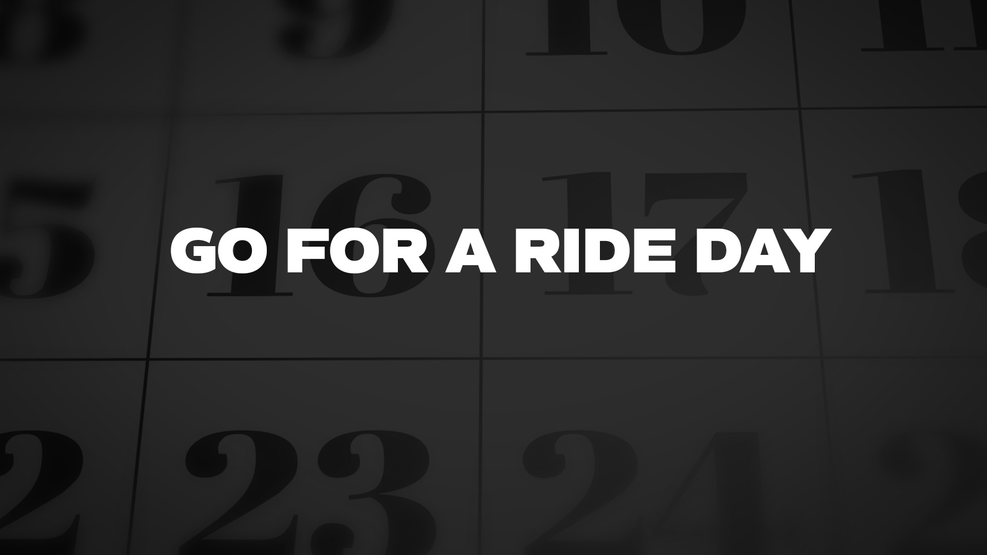 Title image for Go For A Ride Day