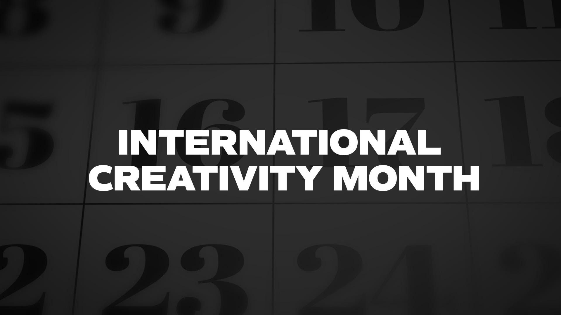Title image for International Creativity Month