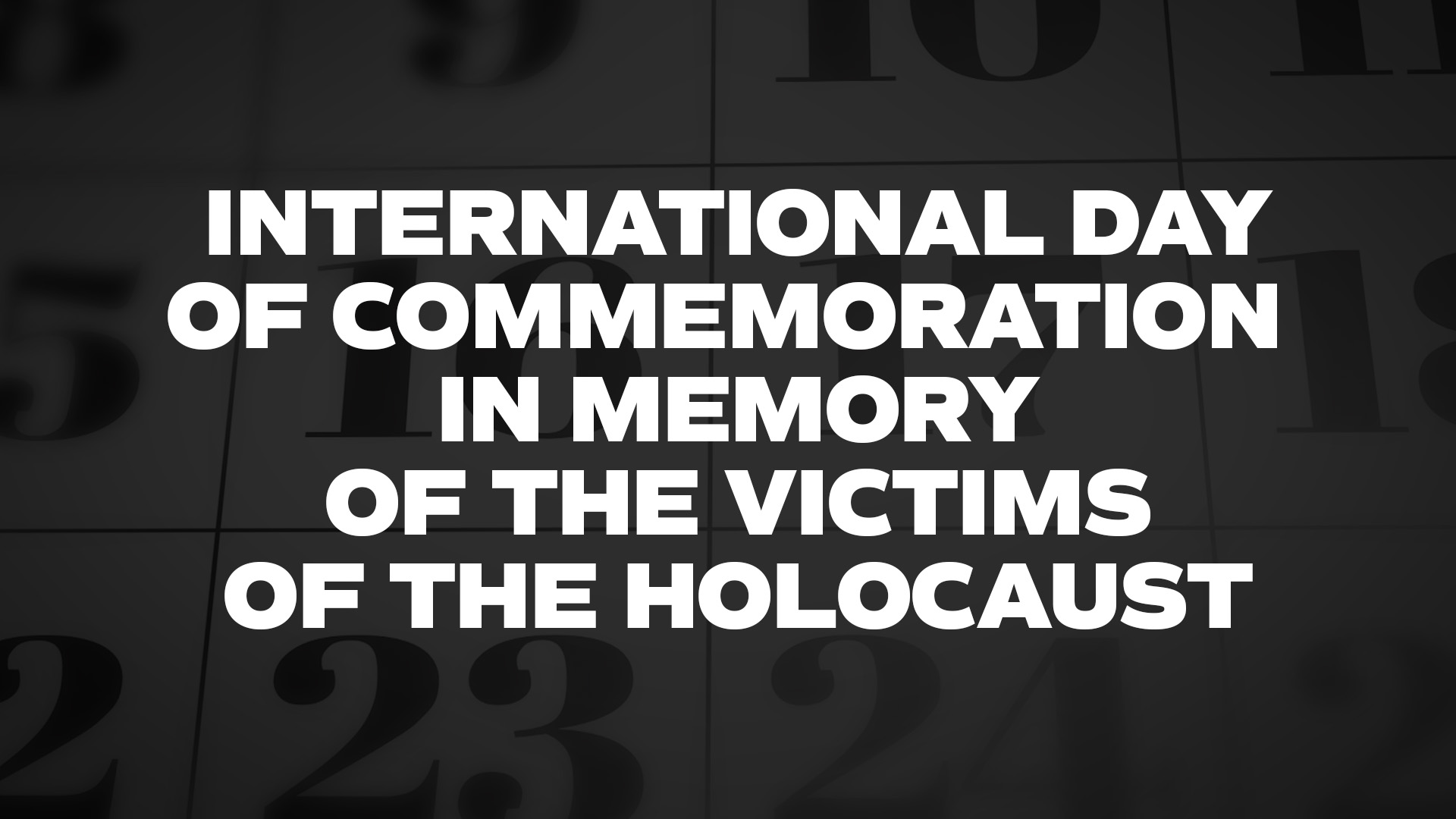 Title image for International Day Of Commemoration In Memory Of The Victims Of The Holocaust