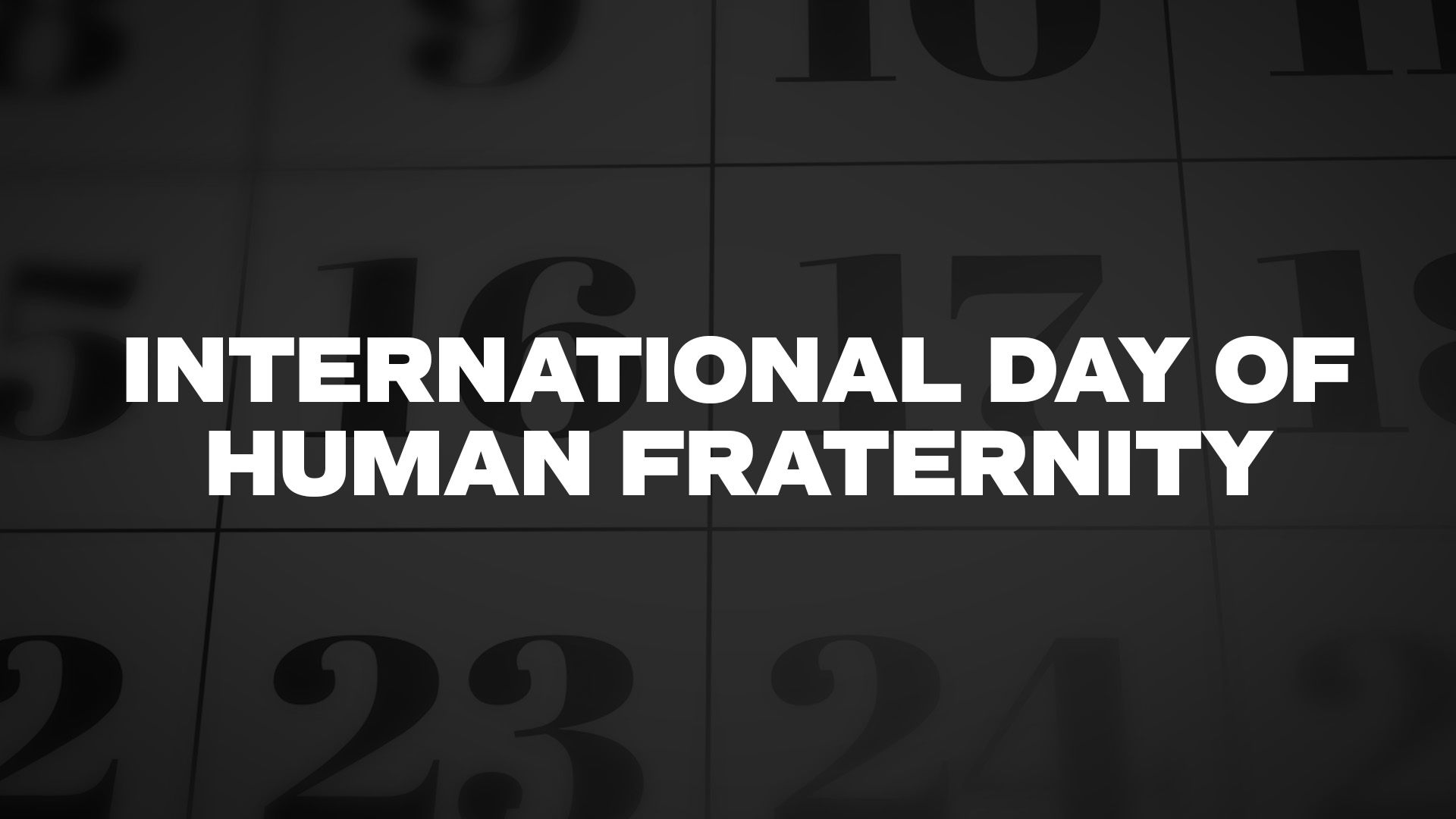 Title image for International Day Of Human Fraternity