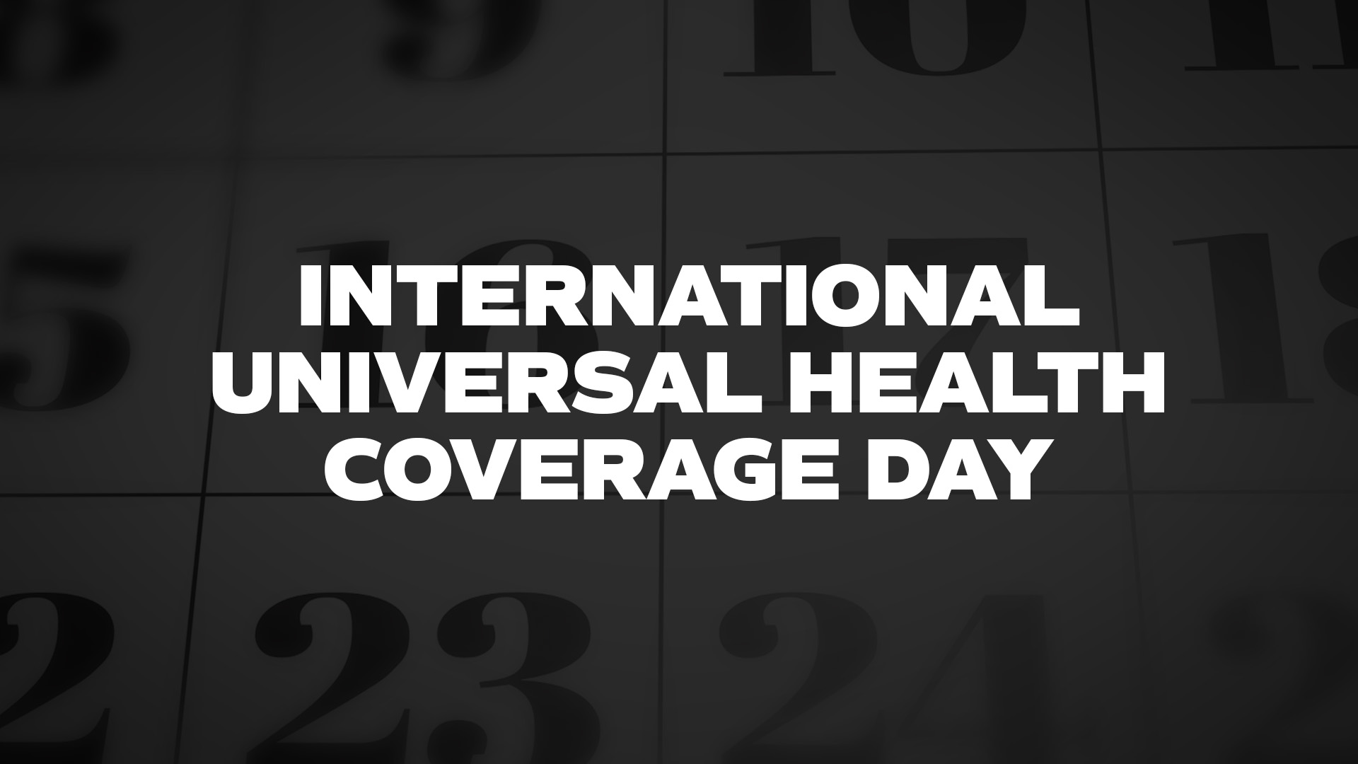 Title image for International Universal Health Coverage Day