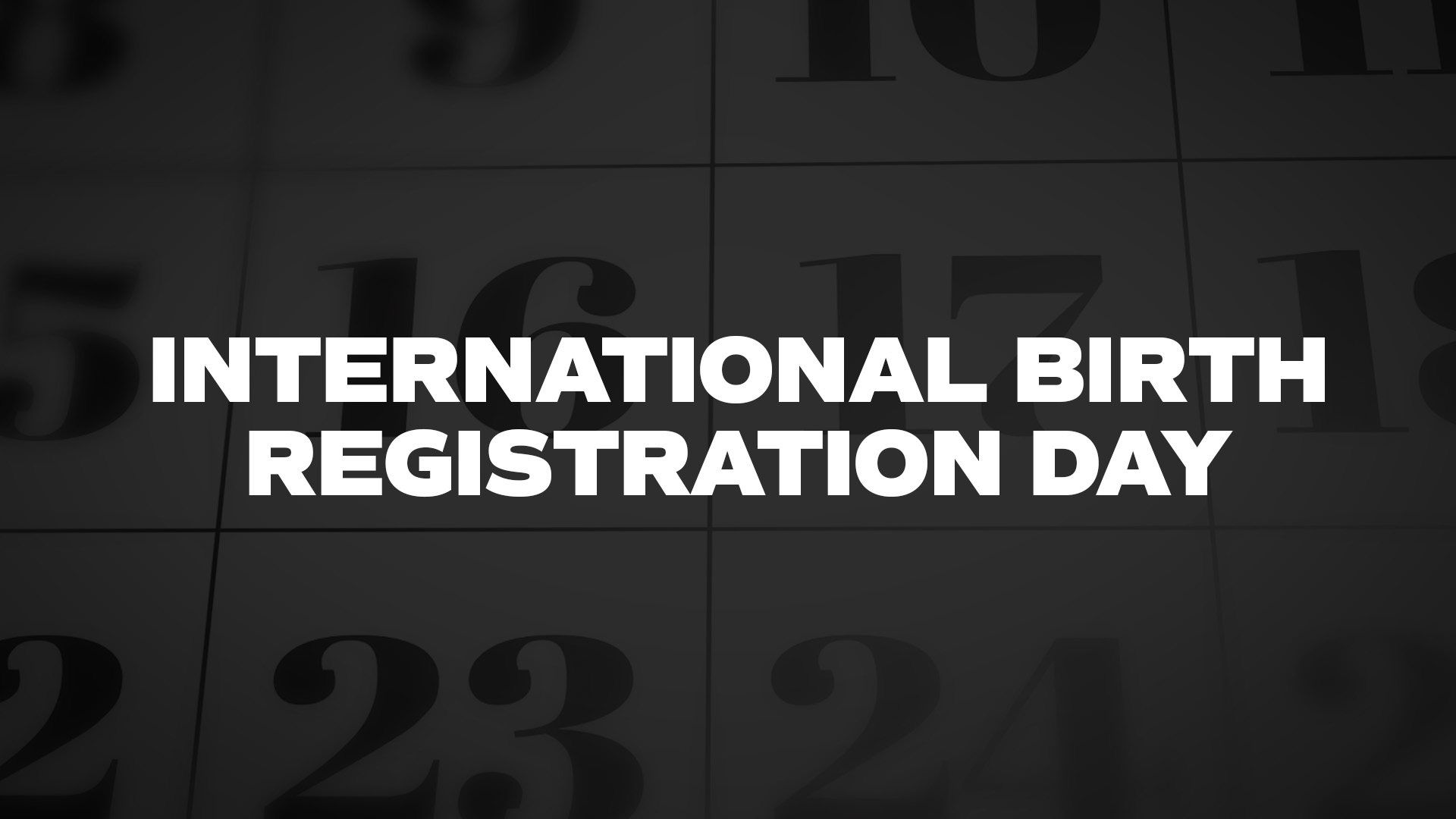 Title image for International Birth Registration Day