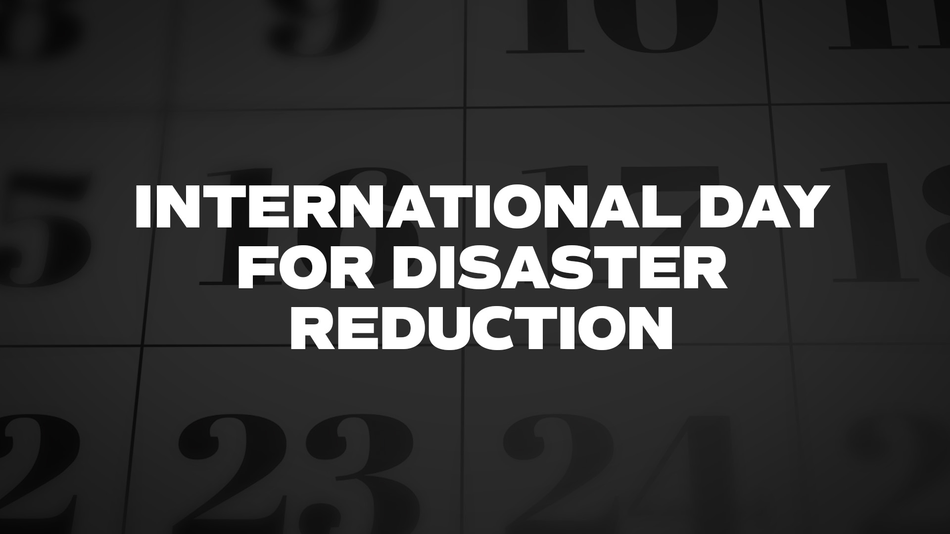 Title image for International Day For Disaster Reduction