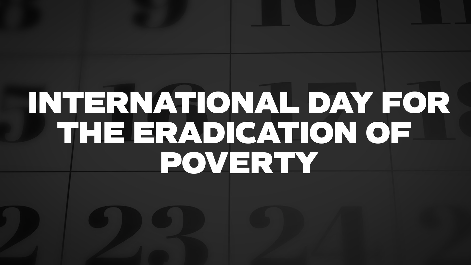 Title image for International Day For The Eradication Of Poverty