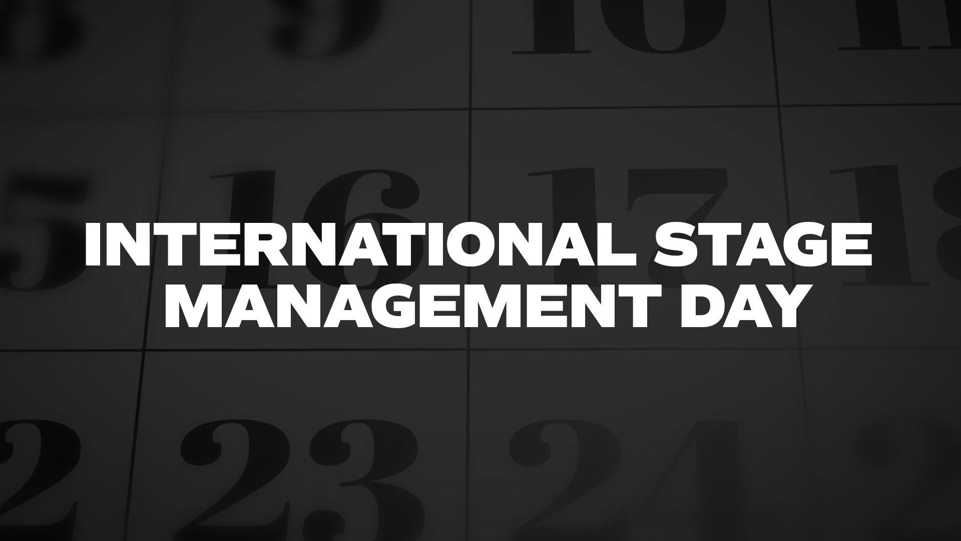 Title image for International Stage Management Day