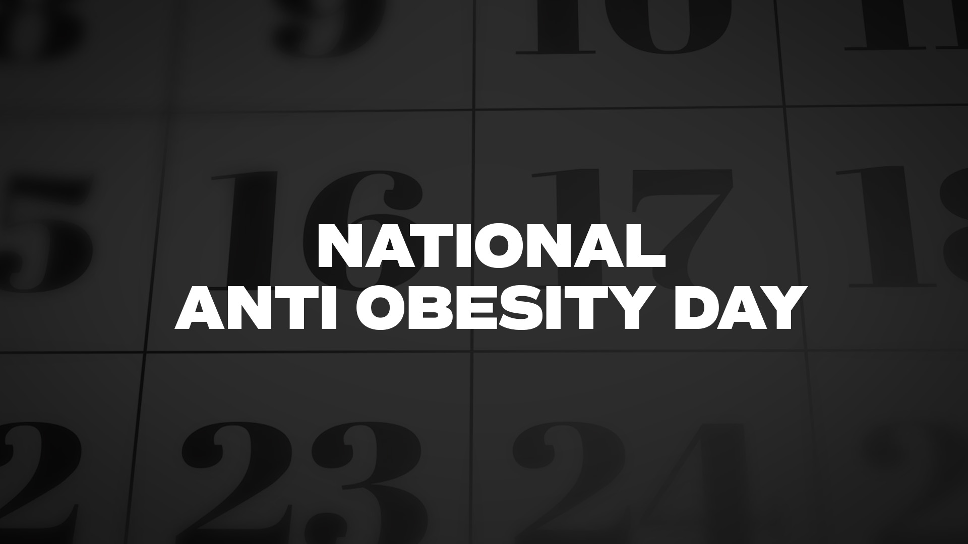 Title image for National Anti Obesity Day