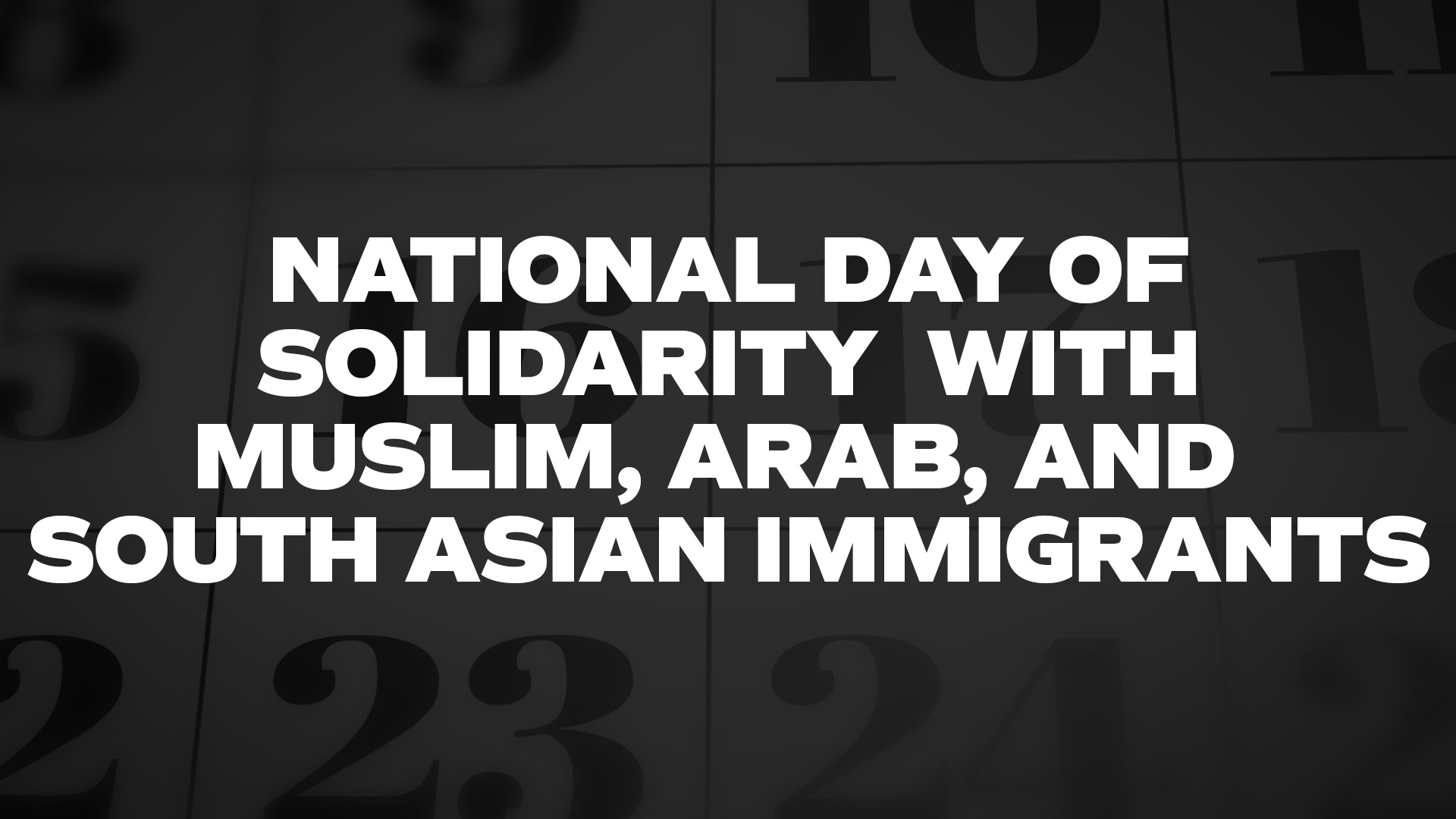Title image for National Day Of Solidarity With Muslim, Arab, And South Asian Immigrants